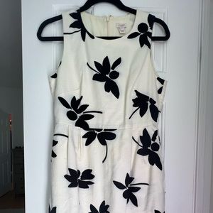 JCrew shift dress in black and white floral